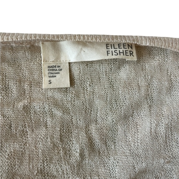 Eileen Fisher Ultrafine Web Wool Camel Blend Top V Neck Lagenlook Size Small - Picture 5 of 10